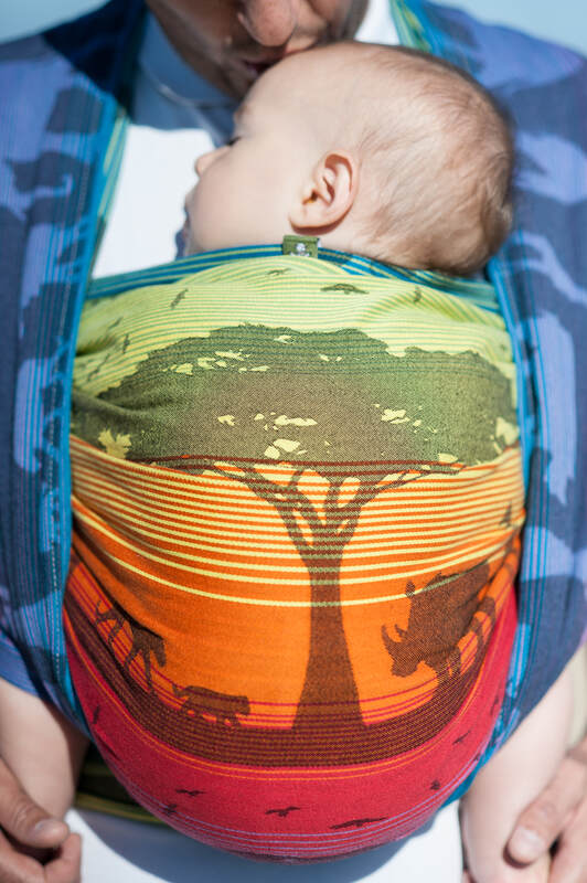 Baby Wrap, Jacquard Weave (100 cotton) Rainbow Safari size M