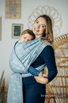 Żakardowa chusta do noszenia dzieci, bawełna - DECO - PLATINUM BLUE - rozmiar XS