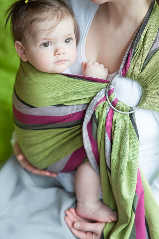 Lenny Lamb - Ring Sling - 100% Cotton - Broken Twill Weave -  Lime & Khaki (grade B) B