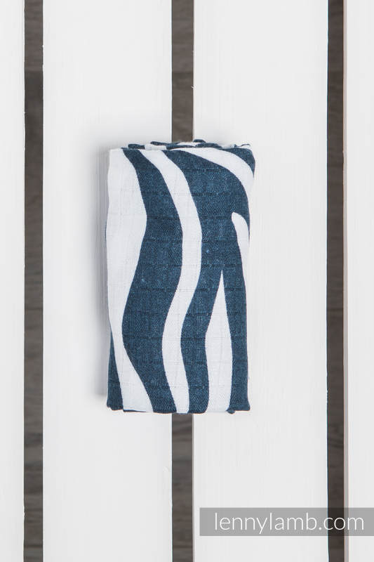 Muslin Square ZEBRA NAVY BLUE & WHITE