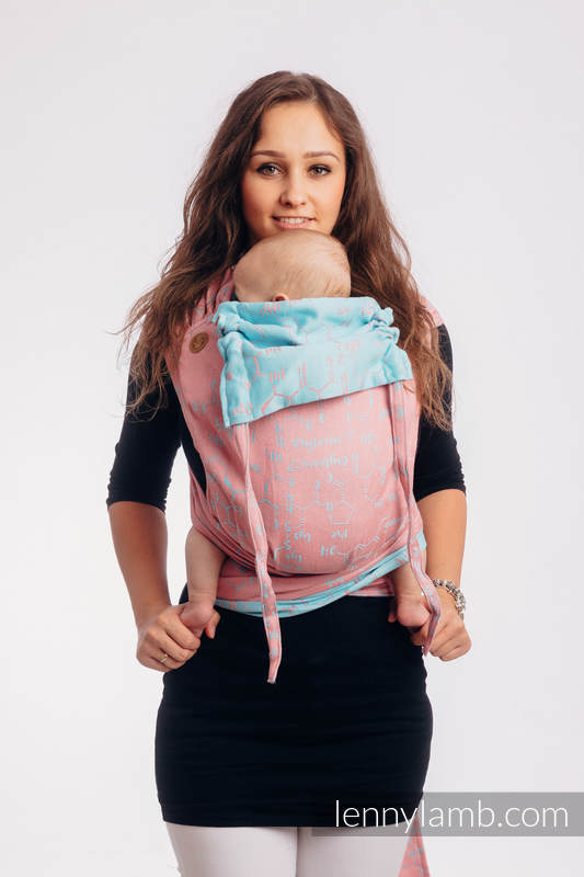 Lenny Lamb - WRAP-TAI carrier Mini with hood/ jacquard twill (47% cotton WRAP TAI LOVE HORMONES PINK RIVER