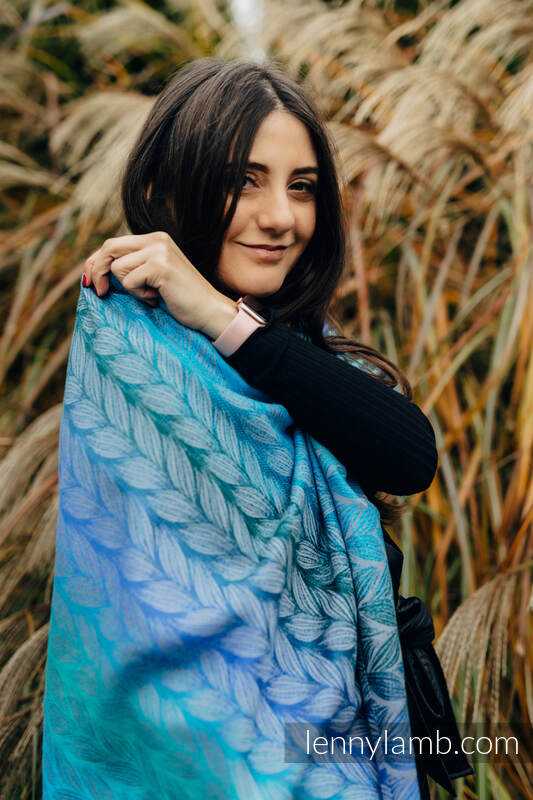 Lenny Lamb - Shawl made of wrap fabric (100% cotton) - Tangled - Blue Reed 