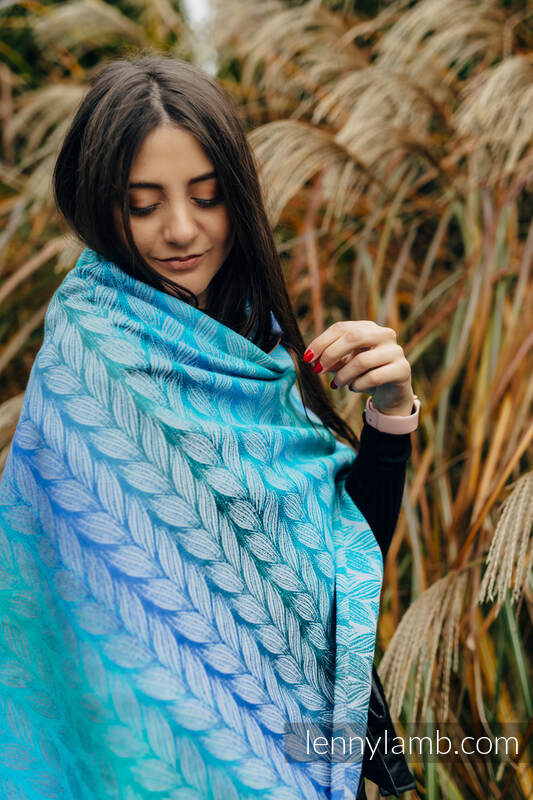 Lenny Lamb - Shawl made of wrap fabric (100% cotton) - Tangled - Blue Reed 