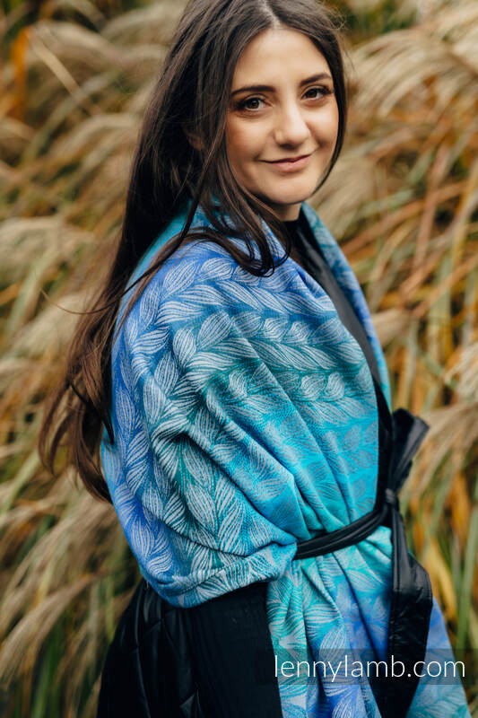 Lenny Lamb - Shawl made of wrap fabric (100% cotton) - Tangled - Blue Reed 