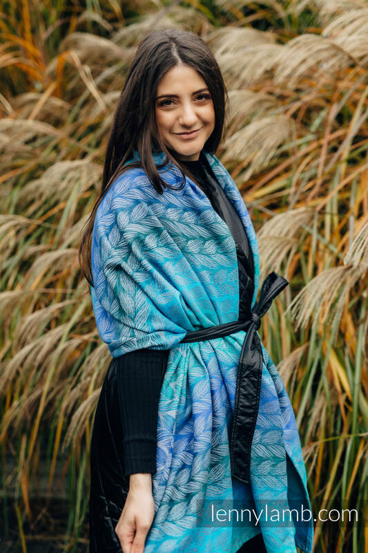 Lenny Lamb - Shawl made of wrap fabric (100% cotton) - Tangled - Blue Reed 