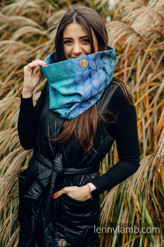 Lenny Lamb - Snood Scarf (100% cotton) - TANGLED - BLUE REED & ANTHRACITE TANGLED BLUE REED ANTHRACITE