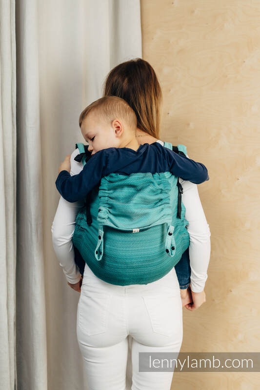 Lenny Lamb - Lenny Buckle Onbuhimo baby carrier LITTLE HERRINGBONE OMBRE GREEN