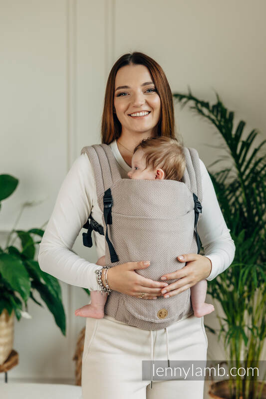 Lenny Lamb - My First Baby Carrier - LennyLight LITTLE HERRINGBONE ALMOND