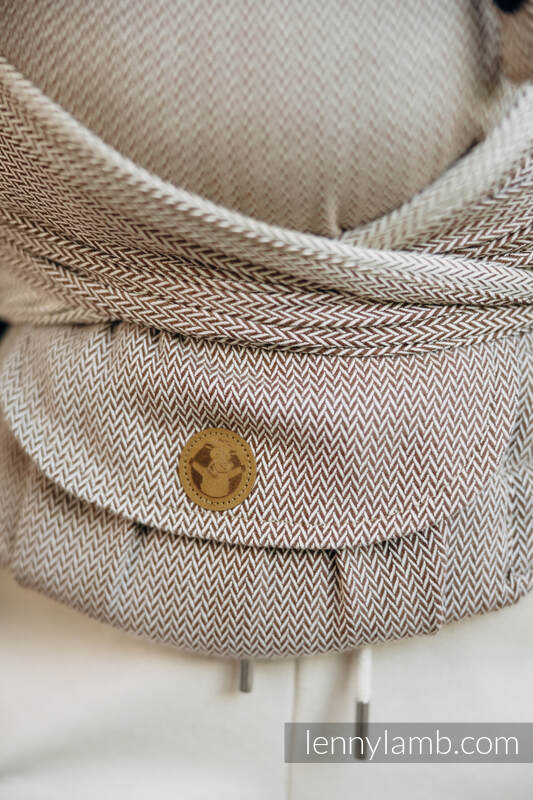 Lenny Lamb - My First Baby Carrier - LennyHybrid Half Buckle LITTLE HERRINGBONE ALMOND