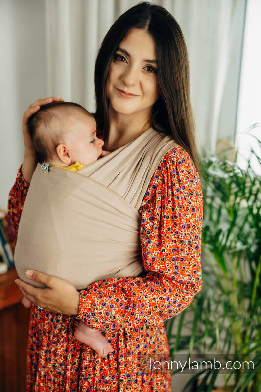 Lenny Lamb - Stretchy/Elastic Baby Sling - Nude Beige - standard size 5.0 m 