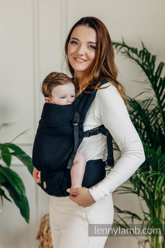 Lenny Lamb - My First Baby Carrier - LennyLight LITTLE HERRINGBONE EBONY BLACK