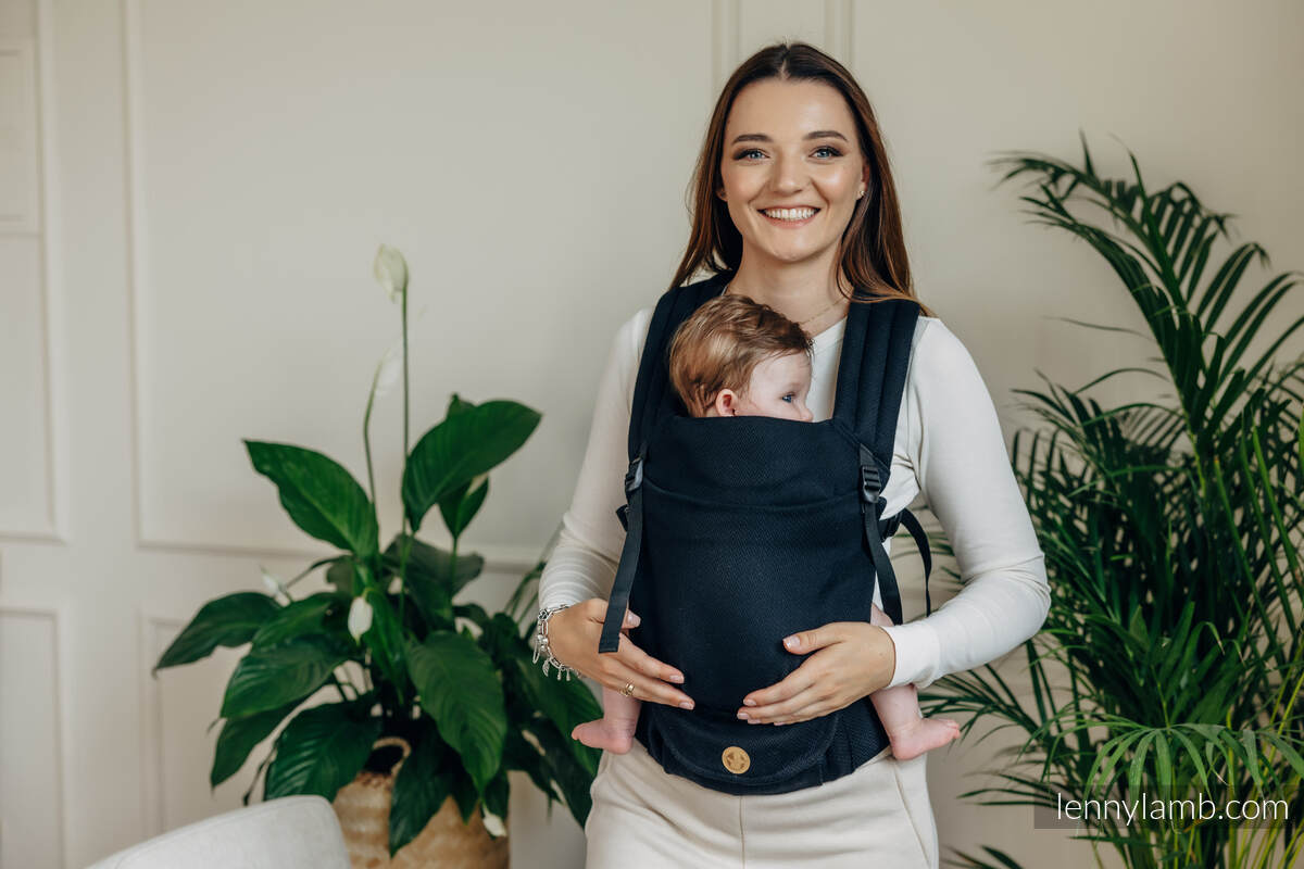 Lenny Lamb - My First Baby Carrier - LennyLight LITTLE HERRINGBONE EBONY BLACK