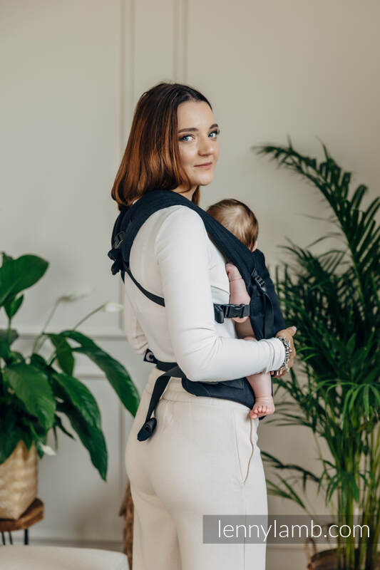 Lenny Lamb - My First Baby Carrier - LennyLight LITTLE HERRINGBONE EBONY BLACK