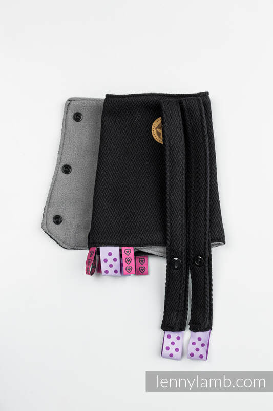 Lenny Lamb - Drool Pads & Reach Straps Set LITTLE HERRINGBONE EBONY BLACK